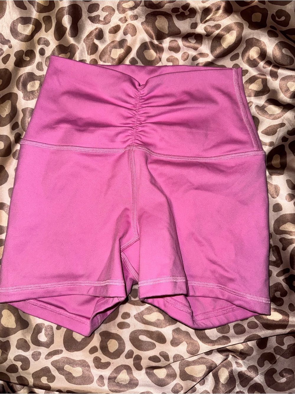 Gilly Hicks Hot Pink High-Rise Scrunch Bike Shorts